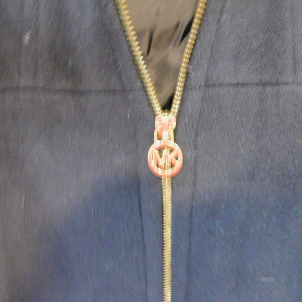 Michael Kors Women Black Trench Coat Wool Blend Jacket Removal Hood Jacket Small - Picture 5 of 12